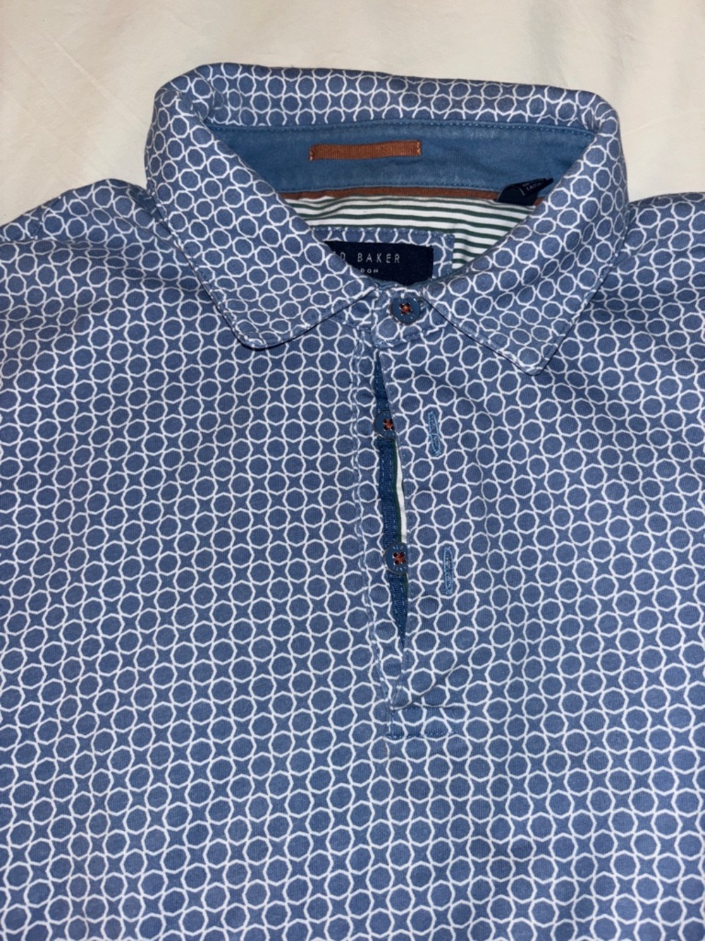 Ted Baker Men's Blue Geometric Polo